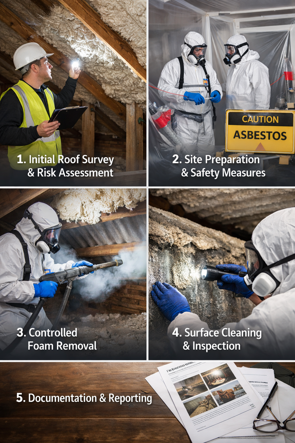 How to Remove Spray Foam from Asbestos Roofs