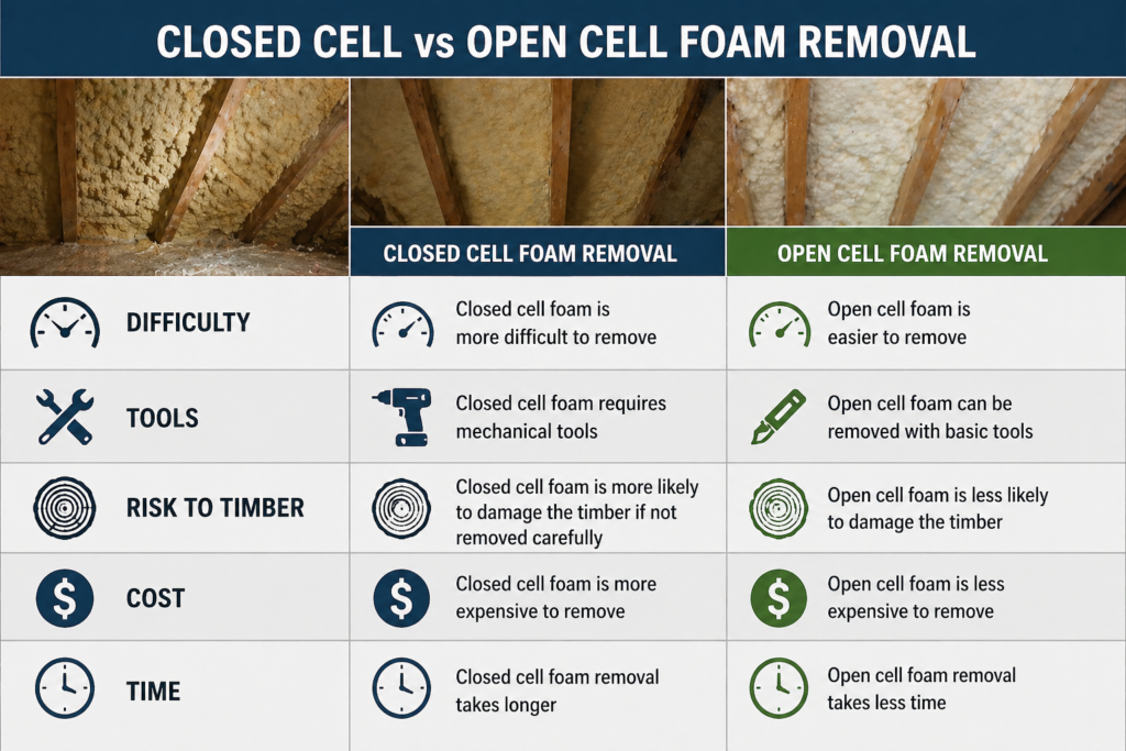 Closed Cell vs Open Cell Foam Removal